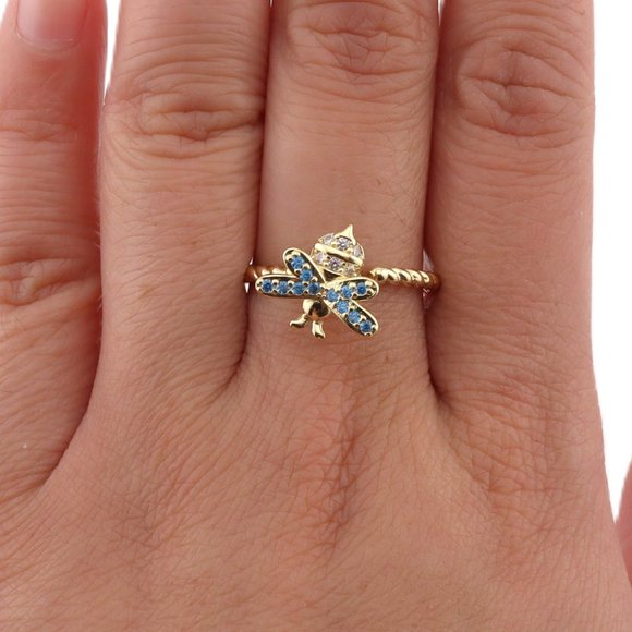 Discover Serenity in Style Women's 14k Gold Plated Bee Fidget Ring Twisted Band* - Picture 10 of 11